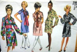 9219 '70 COLLAR DRESS LENGTHS, SASH PATTERN 12, 14